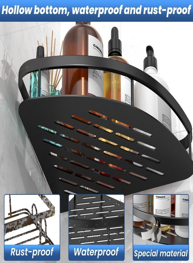 Flipco Adhesive Corner Shelf for Bathroom Wall/Aluminium Kitchen Corner Shelf Adhesive with Railing & Magic Stickers/Bathroom Organiser Without Drill (2) - Image 3